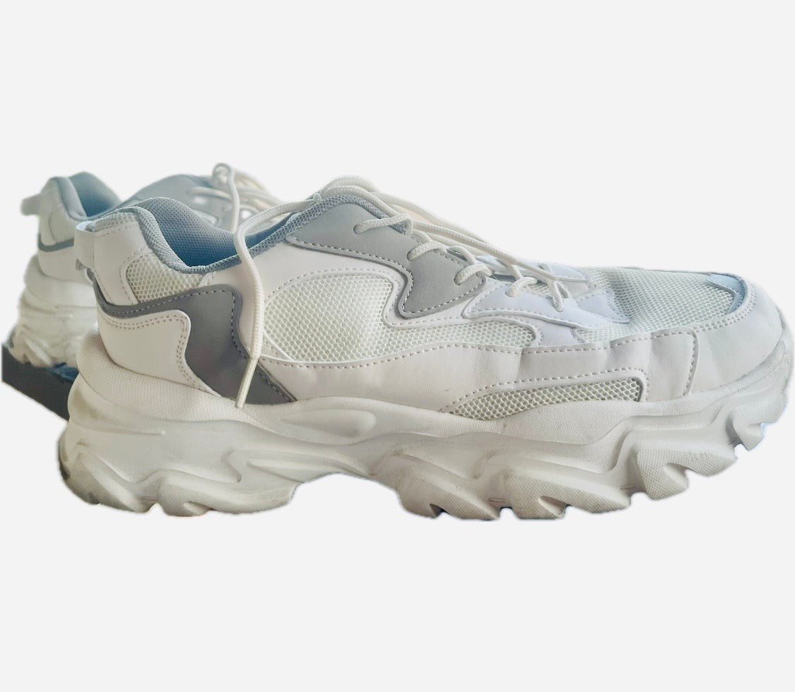 White and Grey Swirly Sneakers