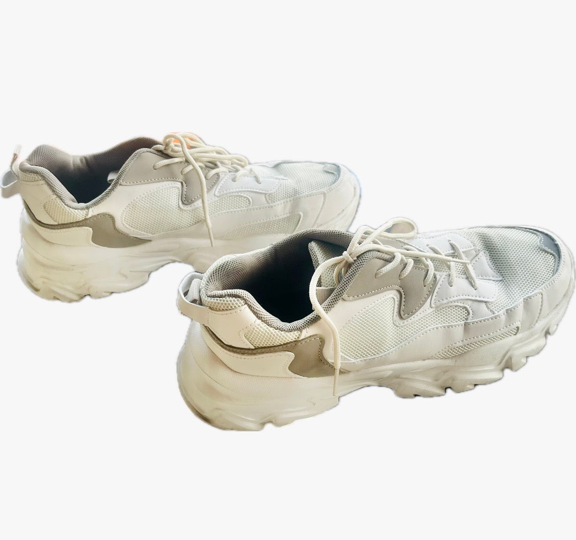 White and Grey Swirly Sneakers