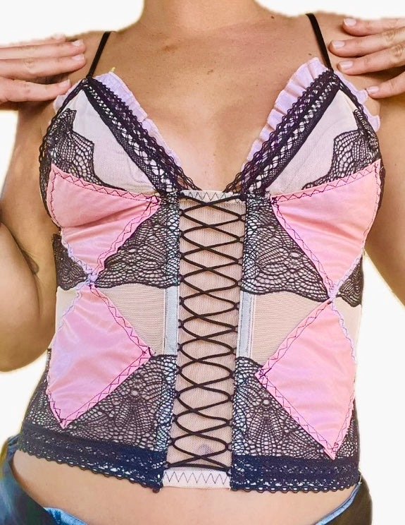 Argyle Corset Tank
