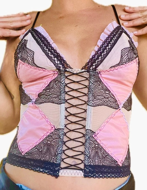 Argyle Corset Tank